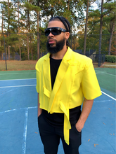 Load image into Gallery viewer, SUMMER CROP YELLOW BLAZER
