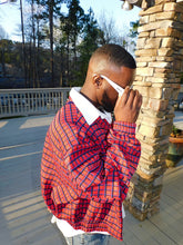 Load image into Gallery viewer, RED PLAID OVERSIZED SHORT JACKET
