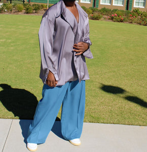 BLUE VERSATILE WIDE LEG PANTS