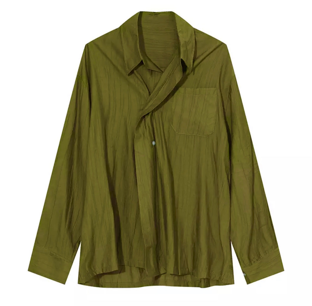 OLIVE GREEN LOUNGE SHIRT