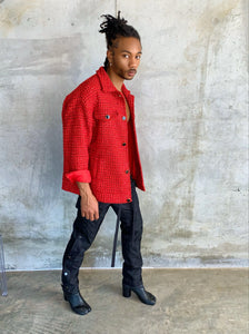 RED & BLACK TWEED JACKET